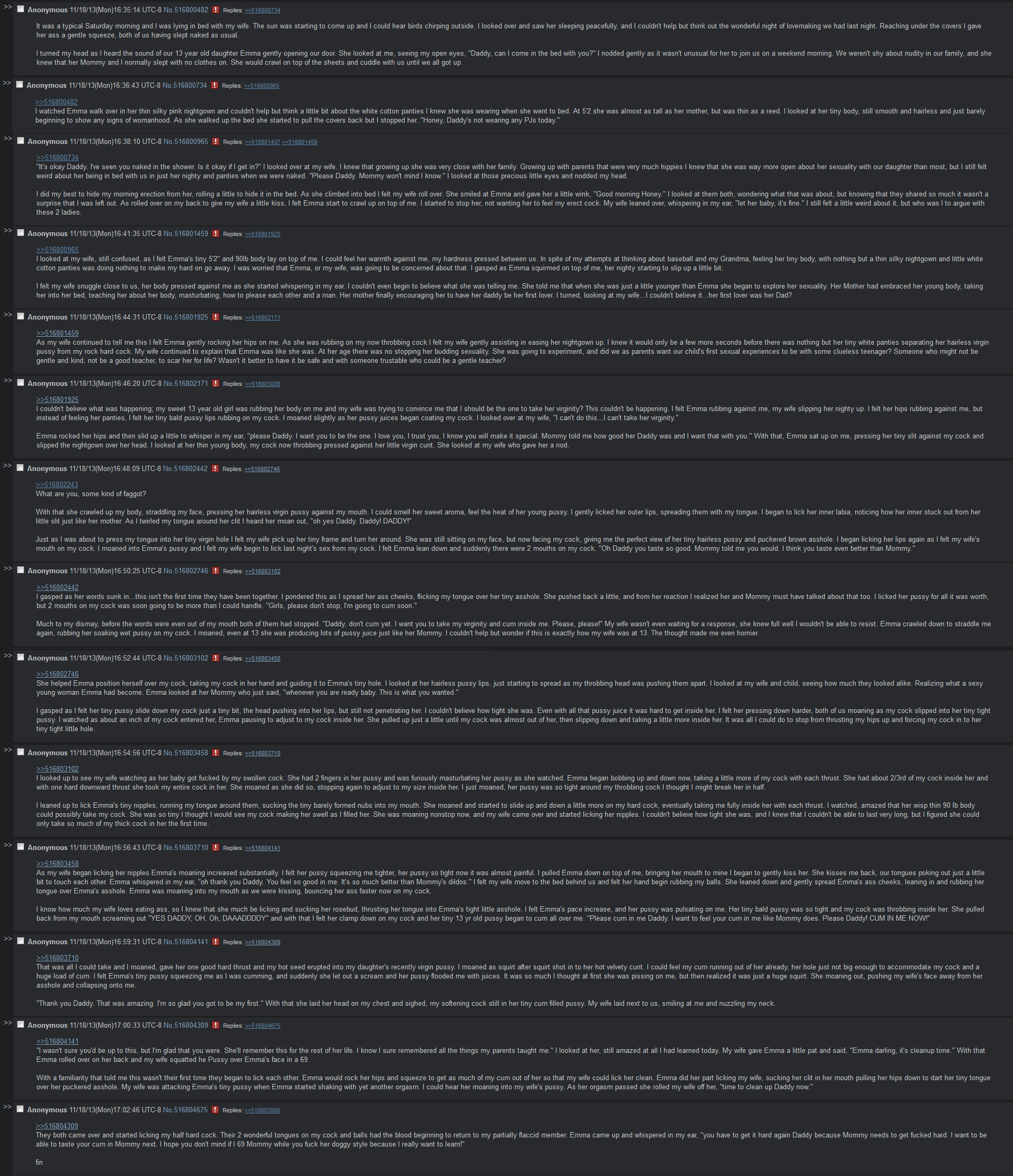 Anon's daughter comes into bed