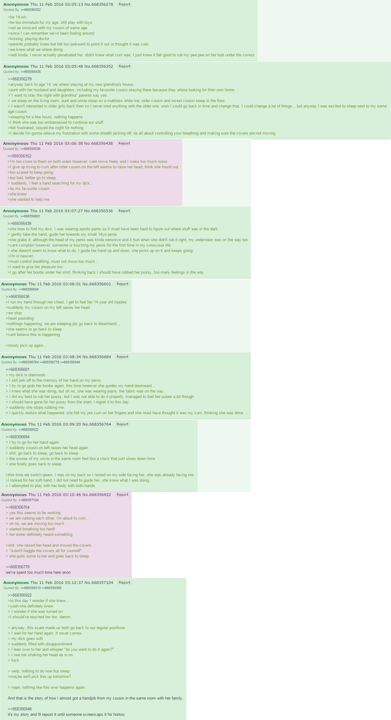 Sleeping cousin helps him out