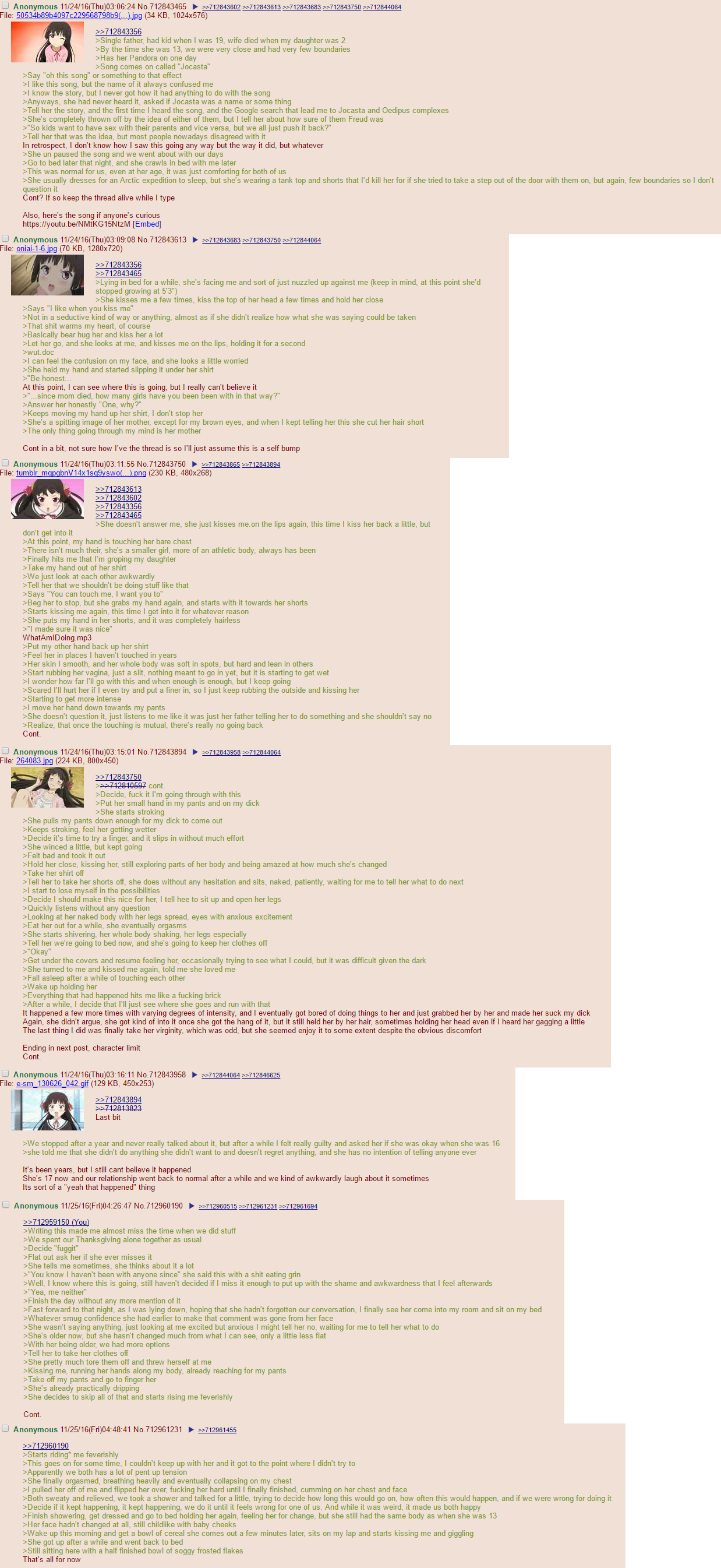 Anon's daughter learns about Oedipus