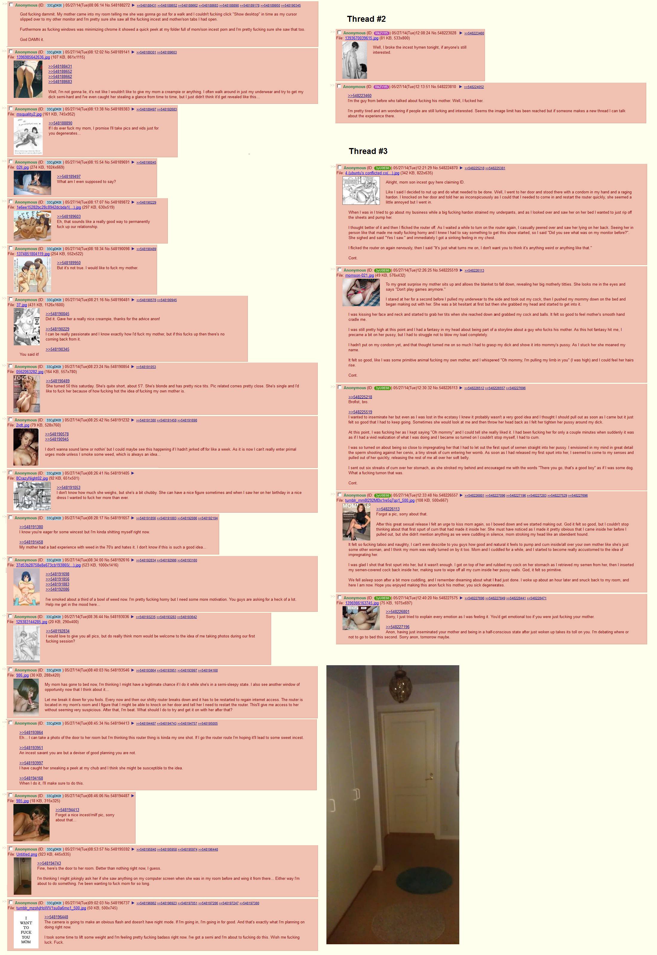 Anon's mom catches him masturbating to incest