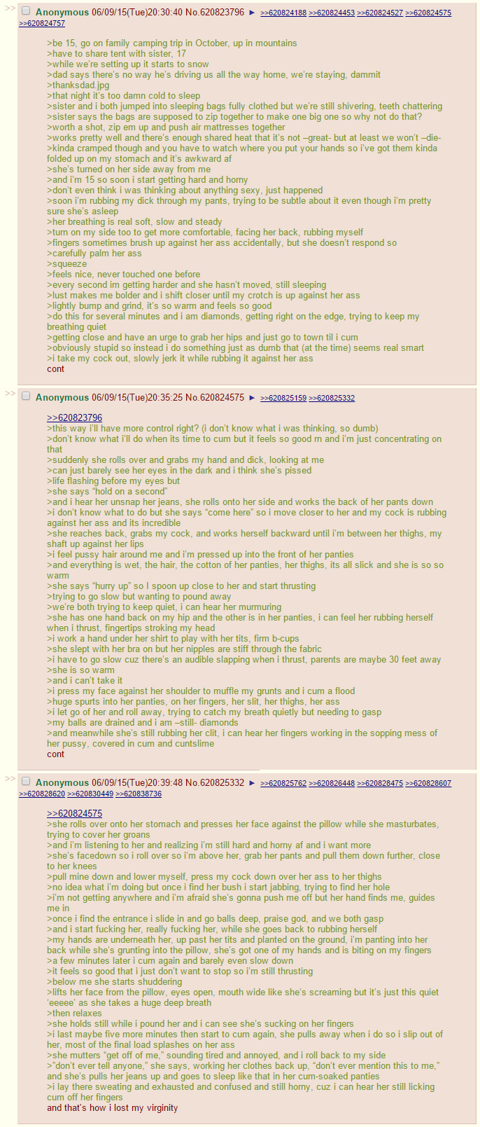 Anon goes on a family camping trip, ends up being too cold