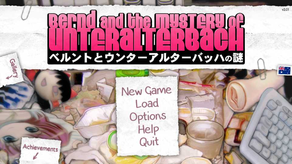 Main menu of the Game “Bernd and the Mystery of Unteralterbach”