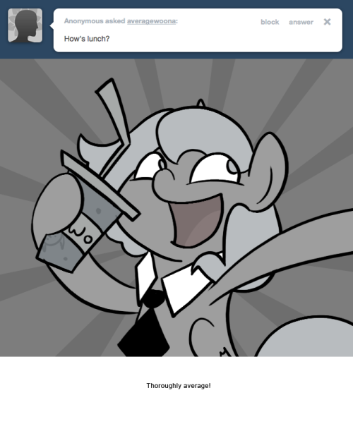 > How’s lunch?
Thoroughly average!