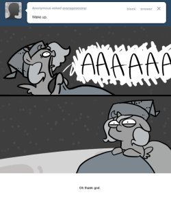 > Wake up.
Oh thank god.