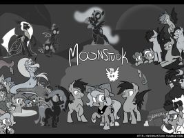 moonstuck - everypony together by egophiliac
