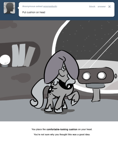 You place the comfortable-looking cushion on your head.
You’re not sure why you thought this was a good idea.