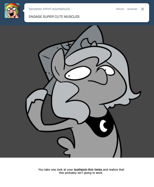 You take one look at your toothpick-thin limbs and realize that this probably isn’t going to work.