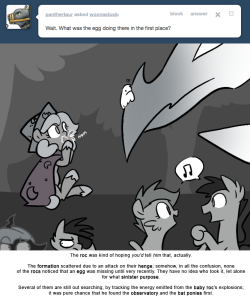 > Wait. What was the egg doing there in the first place?
The roc was kind of hoping you’d tell him that, actually.
The formation scattered due to an attack on their henge; somehow, in all the confusion, none of the rocs noticed that an egg was...