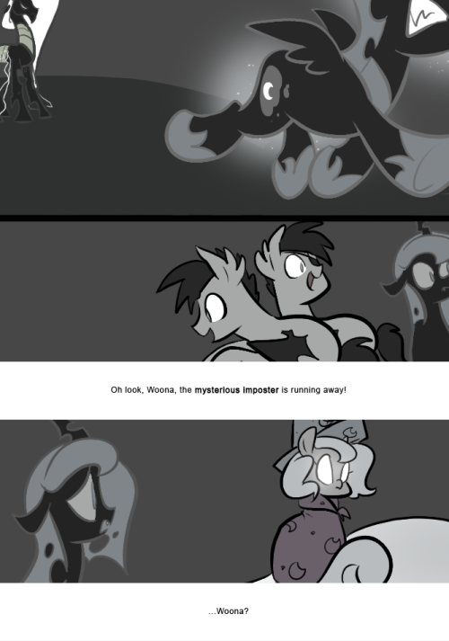 Oh look, Woona, the mysterious imposter is running away!
…Woona?