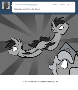 > Bat ponies unite! Form of a Canoe!
Y…you honestly have no idea how to feel about this.