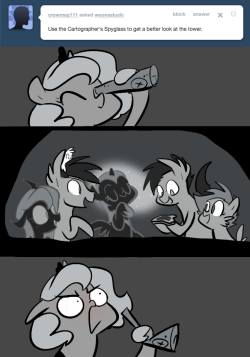 > Use the Cartographer’s Spyglass to get a better look at the tower.