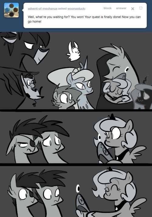 > Well, what’re you waiting for? You won! Your quest is finally done! Now you can go home!