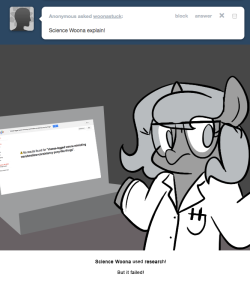 > Science Woona explain!
Science Woona used research!
But it failed!
