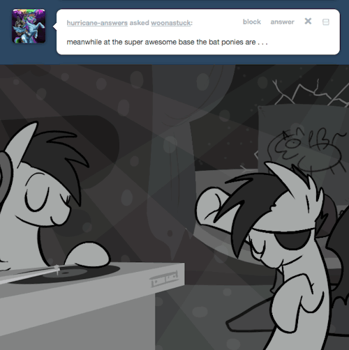 > meanwhile at the super awesome base the bat ponies are …