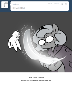 > Hey Look! A Clue!
What, really? Go figure!
Now that you think about it, this does seem new…