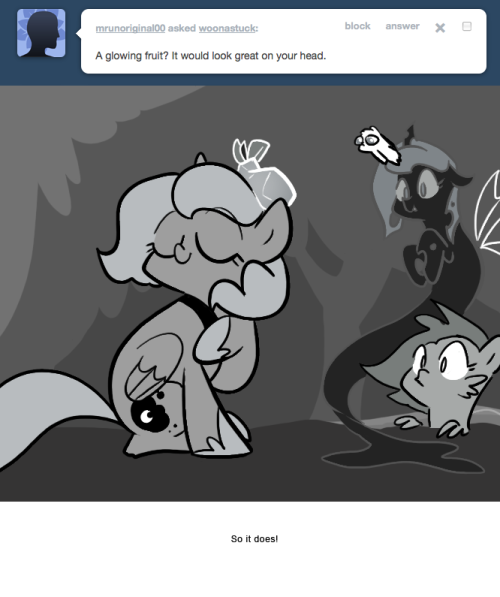 > A glowing fruit? It would look great on your head.
So it does!