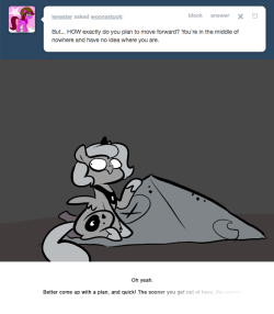 > But… HOW exactly do you plan to move forward? You’re in the middle of nowhere and have no idea where you are.
Oh yeah.
Better come up with a plan, and quick! The sooner you get out of here, the sooner