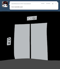 > Door explodes open