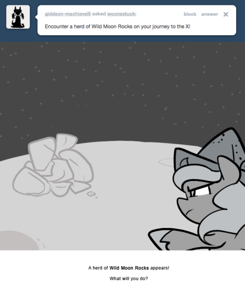 A herd of Wild Moon Rocks appears!
What will you do?